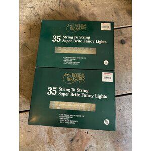 2 vintage Holiday Treasures 35 String-To-String Super Brite Fancy Lights 25 Ft I